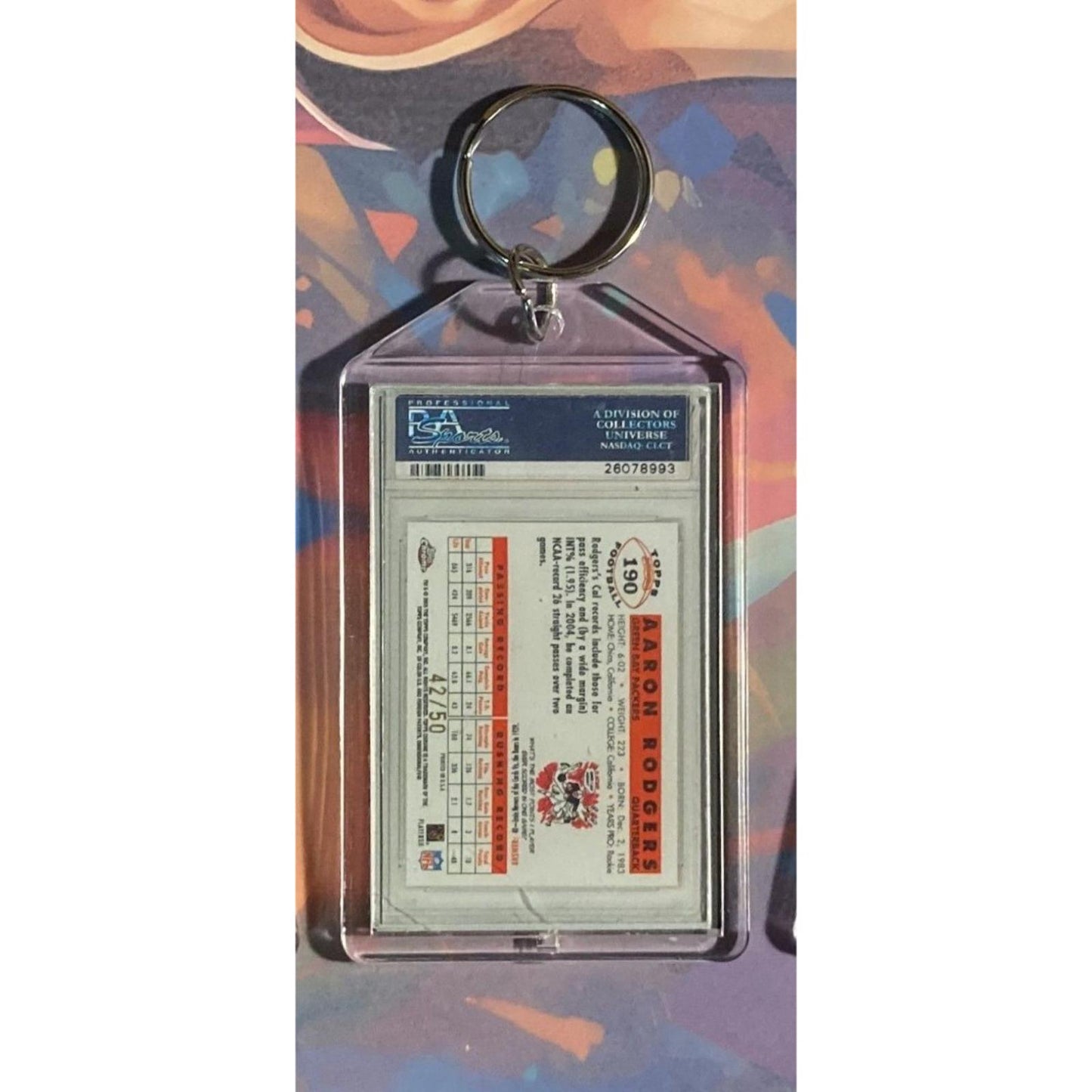 0299 Aaron Rodgers 2005 Topps Chrome Gold Refractor Custom Made Novelty Keychain
