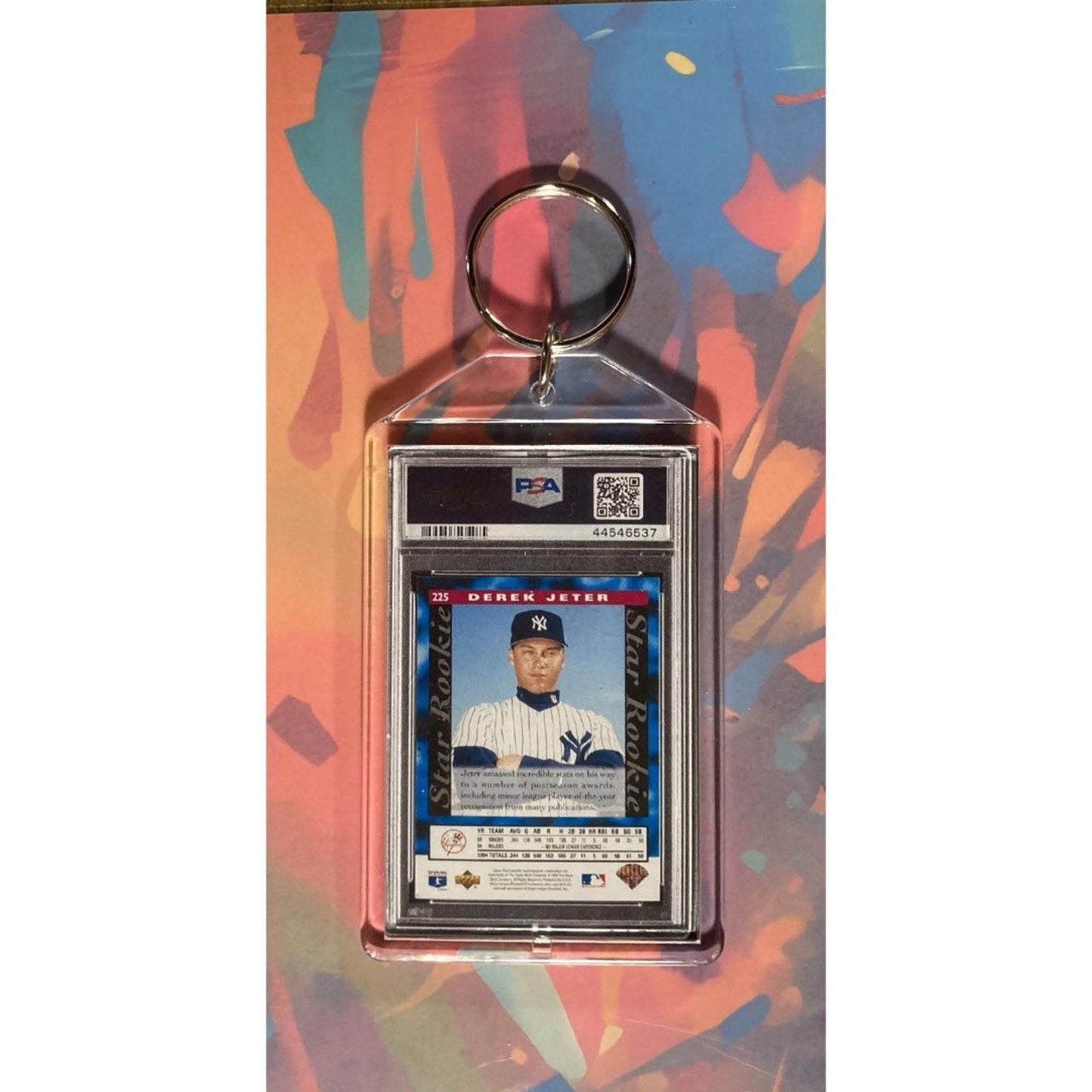 0055 Derek Jeter 1995 Upper Deck Electric Diamond Gold - Custom Novelty Keychain