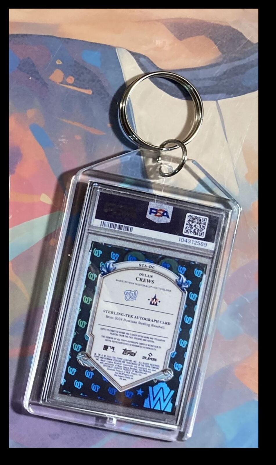 3104 Dylan Crews 2024 Bowman Sterling Tek Aqua Auto Custom Keychain-Gift BBL KYC