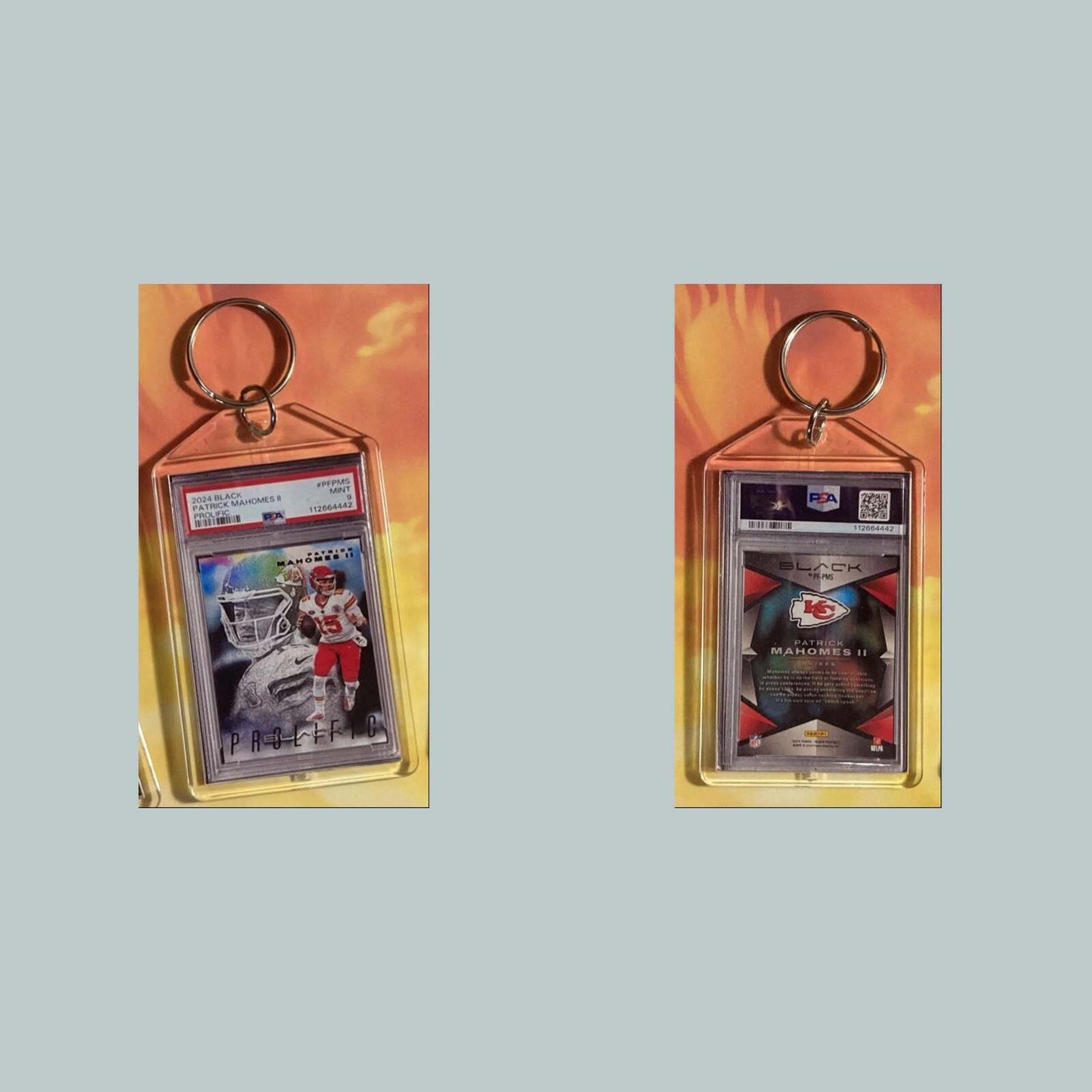 3612 Patrick Mahomes 2024 Panini Prolific Black Custom Keychain FBL