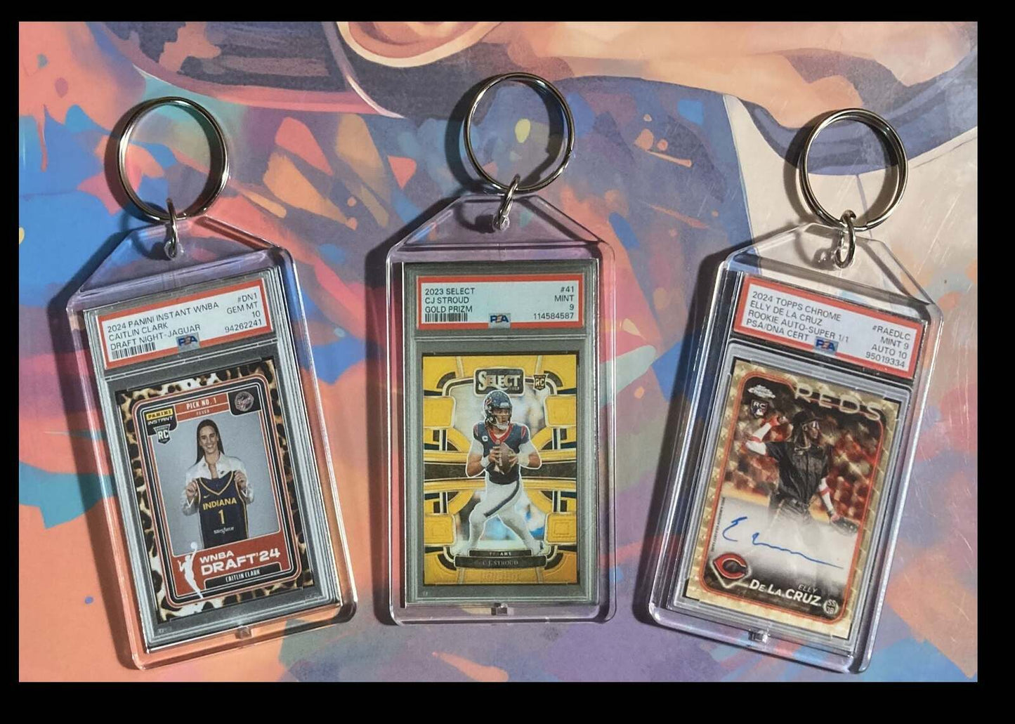 3260 Caitlin Clark-Stroud-Elly 3154B Cooper Flag 3 Pack Bundle Keychains  BBL BKL KYC