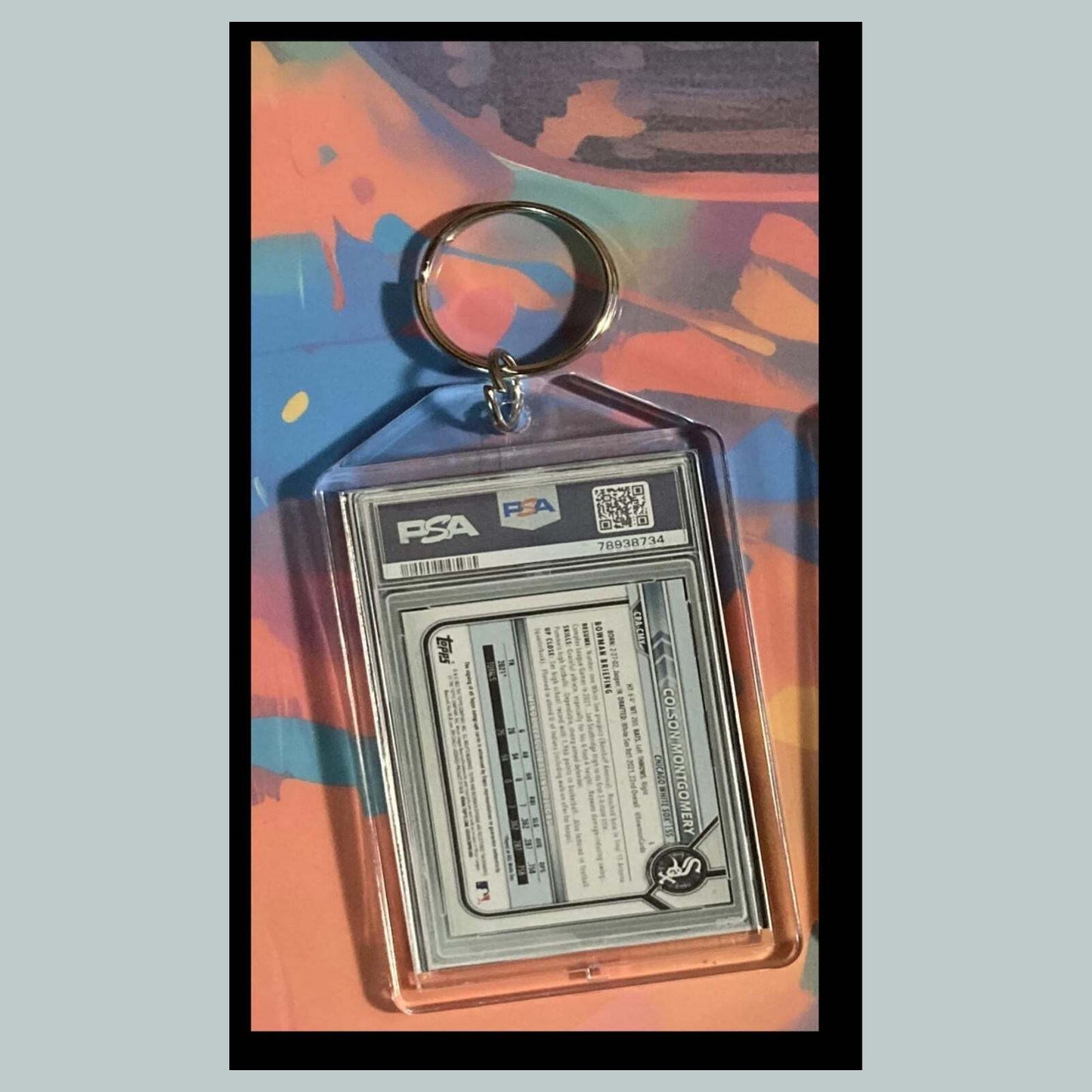 3507 Colson Montgomery 2022 Chrome SuperFractor Auto Custom Hand Made Keychain BBL KYC