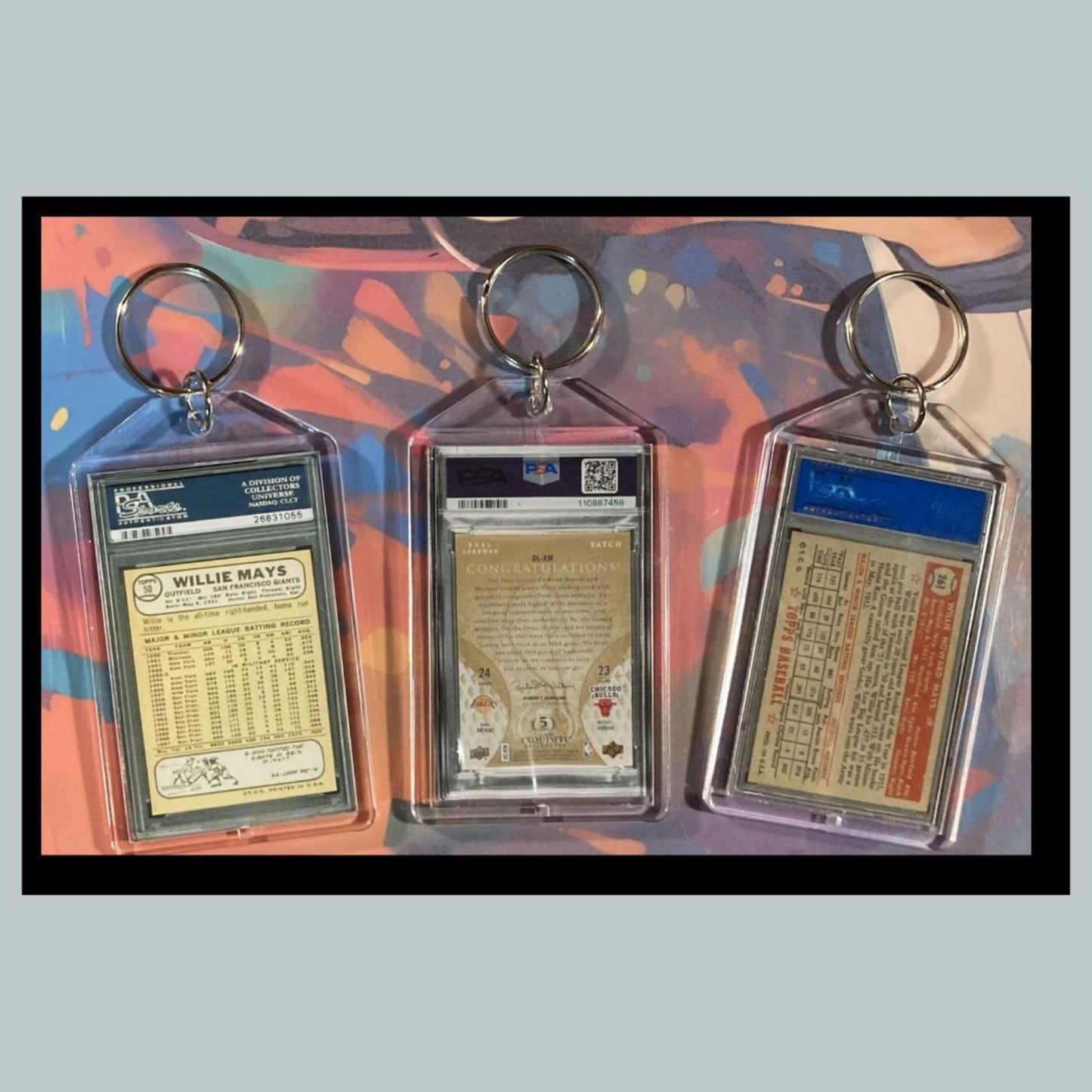 0423B Wilie Mays-Michael Jordan 3 Pack Bundle - 3 Different Novelty Keychains