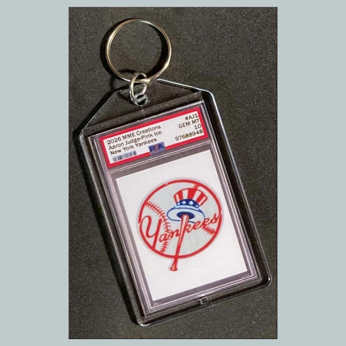 3795 Aaron Judge Pink Ice Mockup Custom Hand Made Keychain BBL KYC