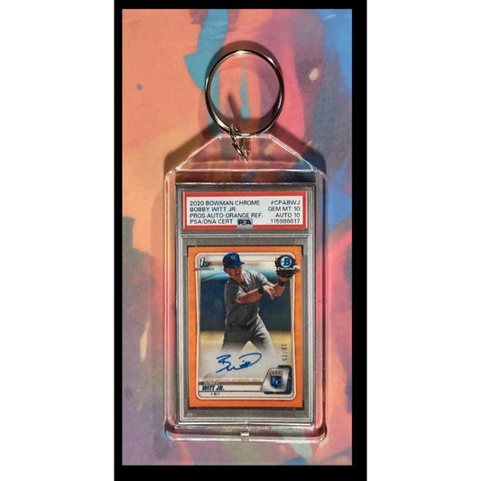 0045 Bobby Witt Jr 2020 Bowman Prospect Chrome Orange Refractor RK Auto Keychain