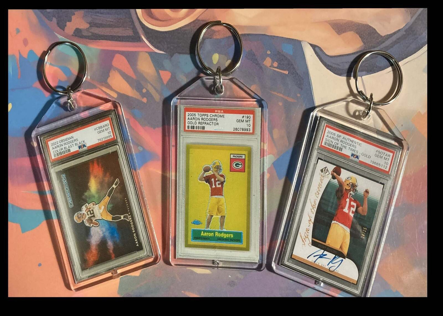 3236 Aaron Rodgers 3 Pack Bundle  Keychains FBL