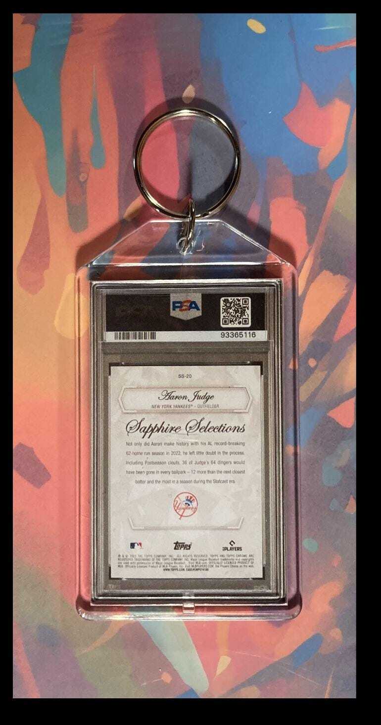 0054 Aaron Judge 2022 Topps Chrome Gold Speckle SP Custom Made Novelty Keychain