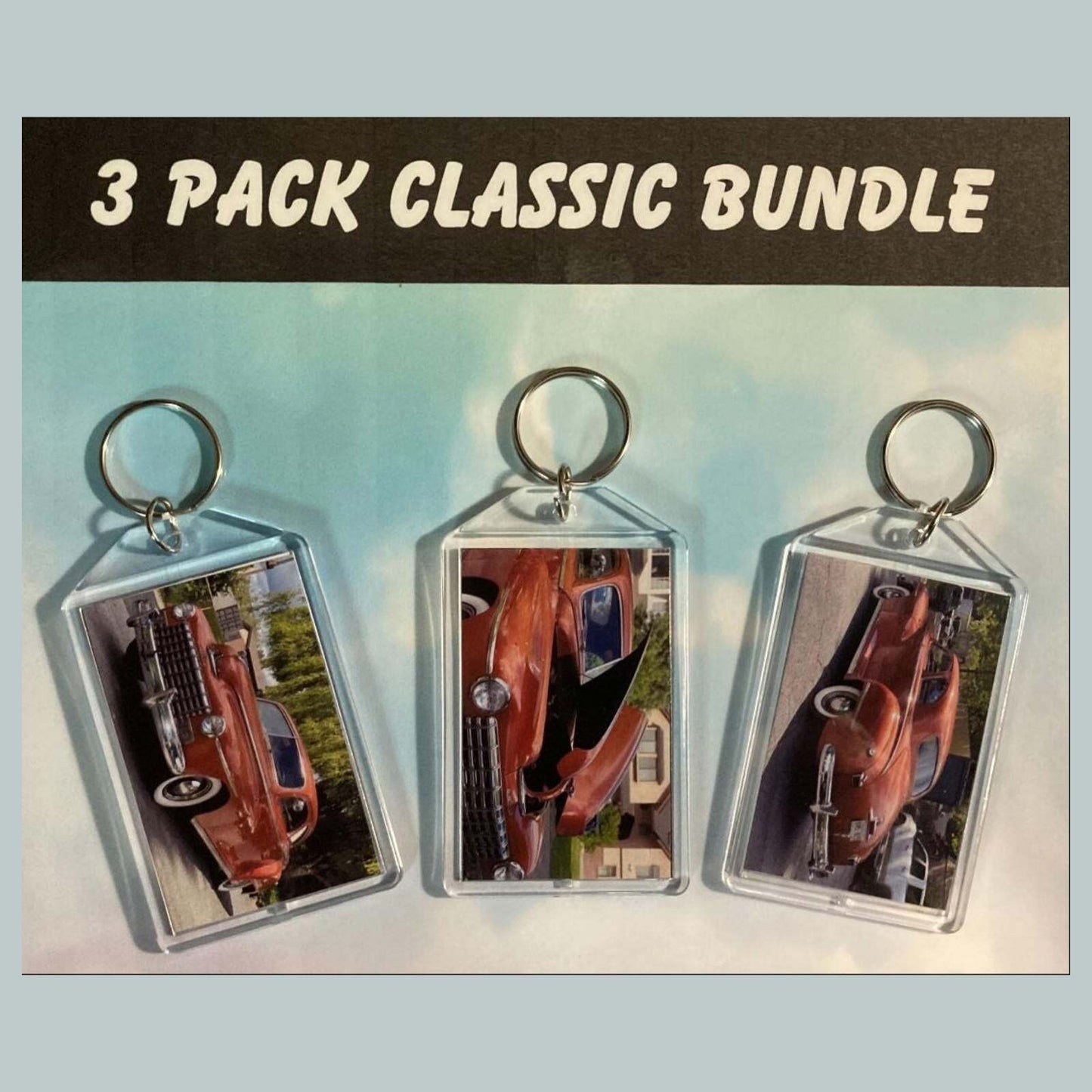 3568B Threefer Bundle 1946 Dodge D24 Club Coupe Acrylic Keychain MSC KYC
