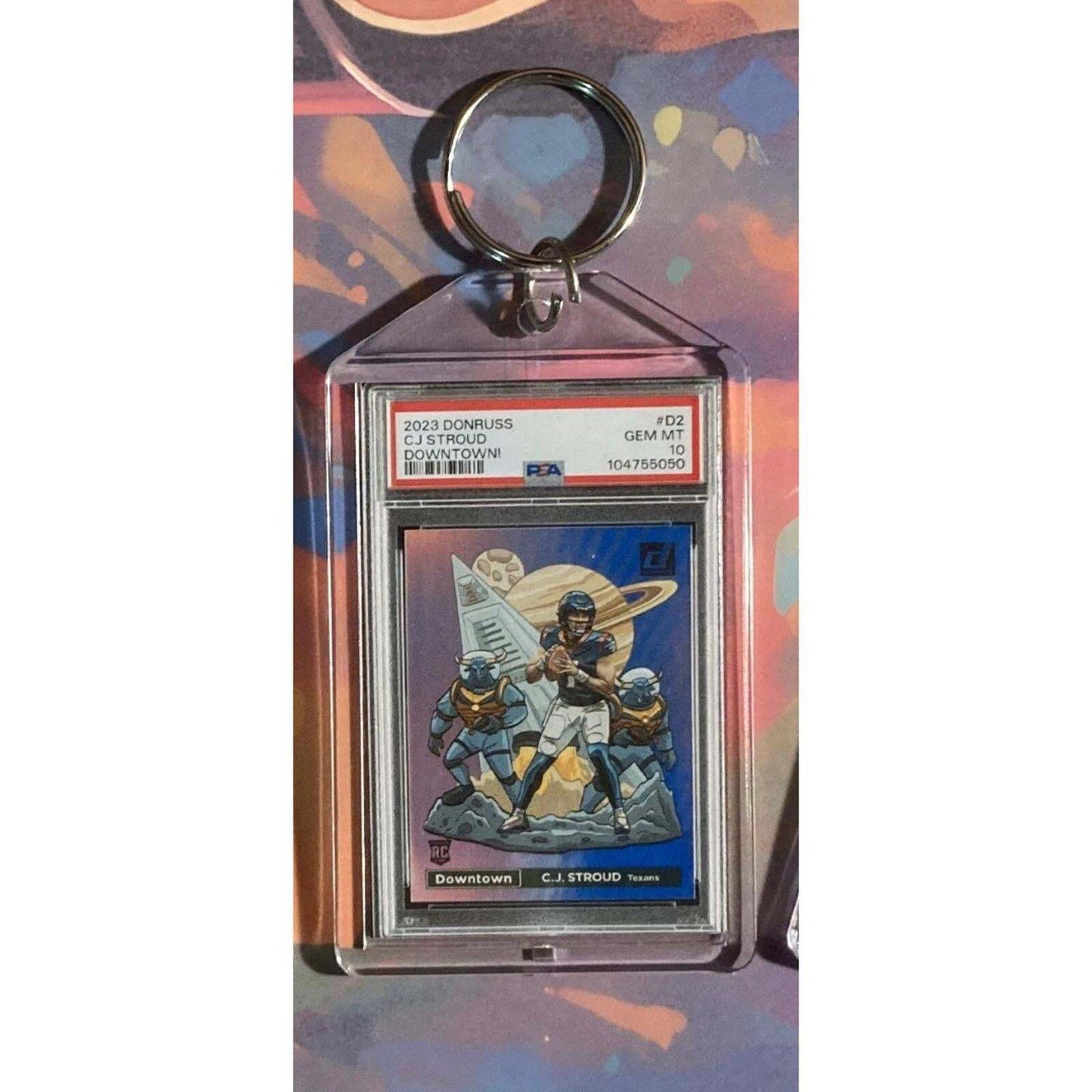3196 CJ Stroud 2023 Donruss Downtown Custom Hand Made Novelty Keychain-Gift FBL