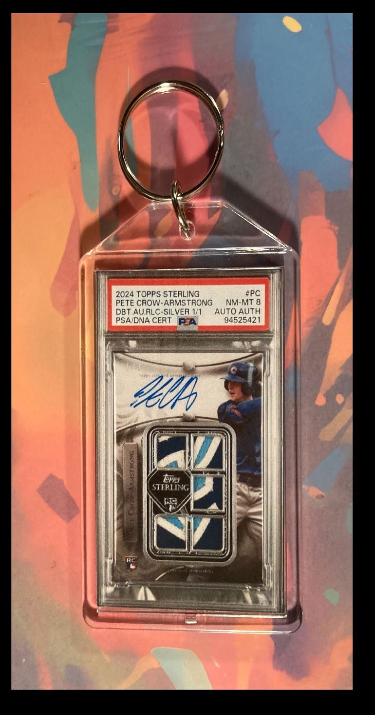 3033 Pete Crow-Armstrong 2024 Topps Sterling Patch Auto Keychain-Gift BBL KYC