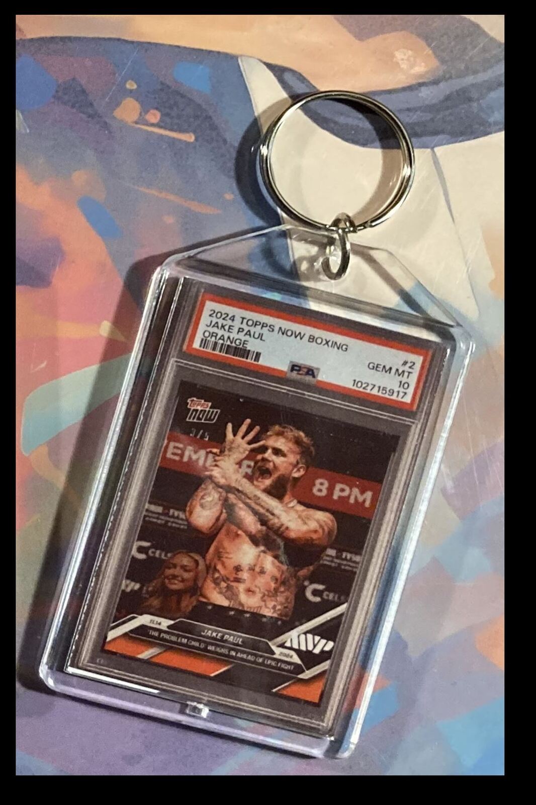 3101 Jake Paul 2024 Topps Now Boxing Orange Keychain KYC MSC