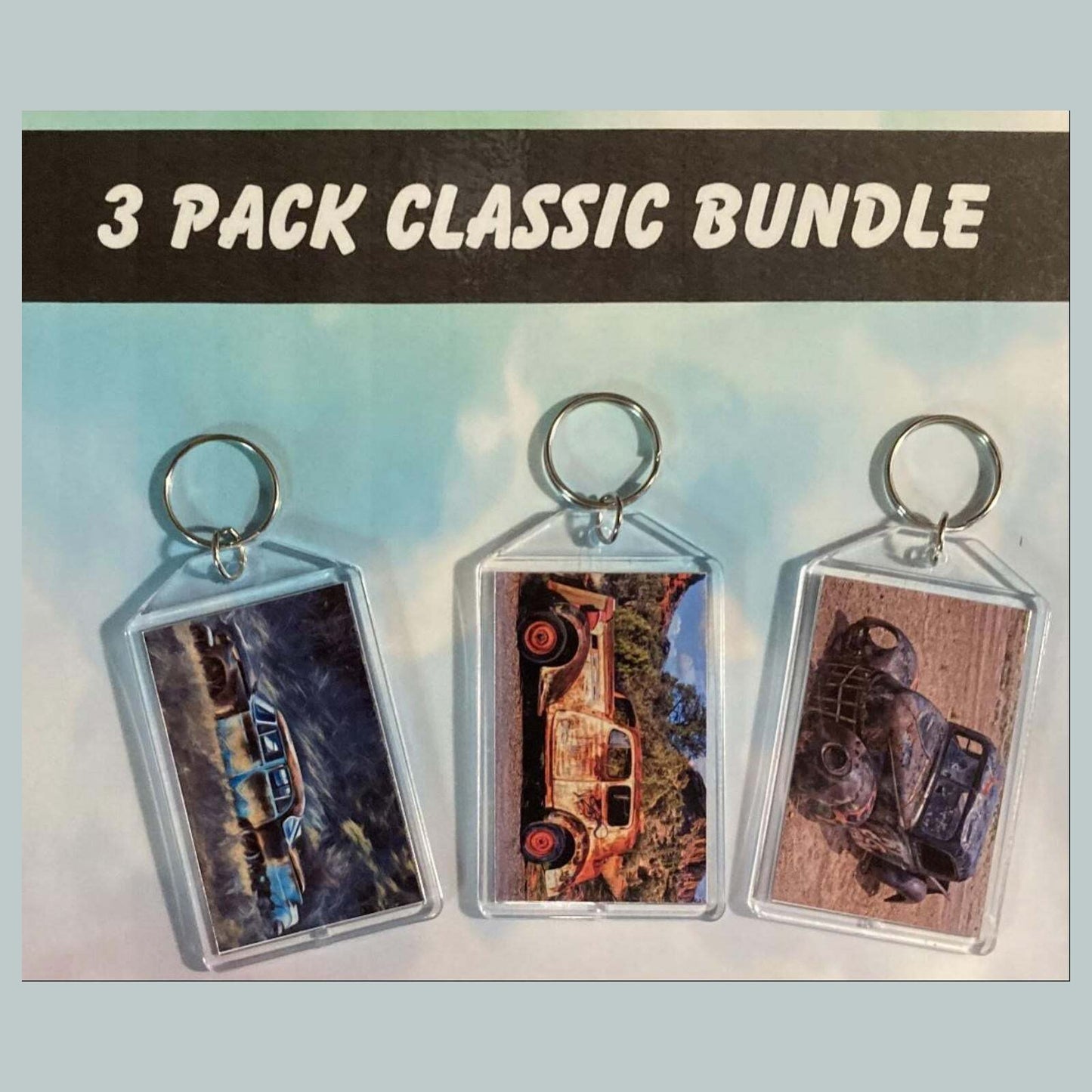 3587B Threefer Bundle Old Rusty Classics  Keychain |Vintage Automobile  Keychain MSC KYC