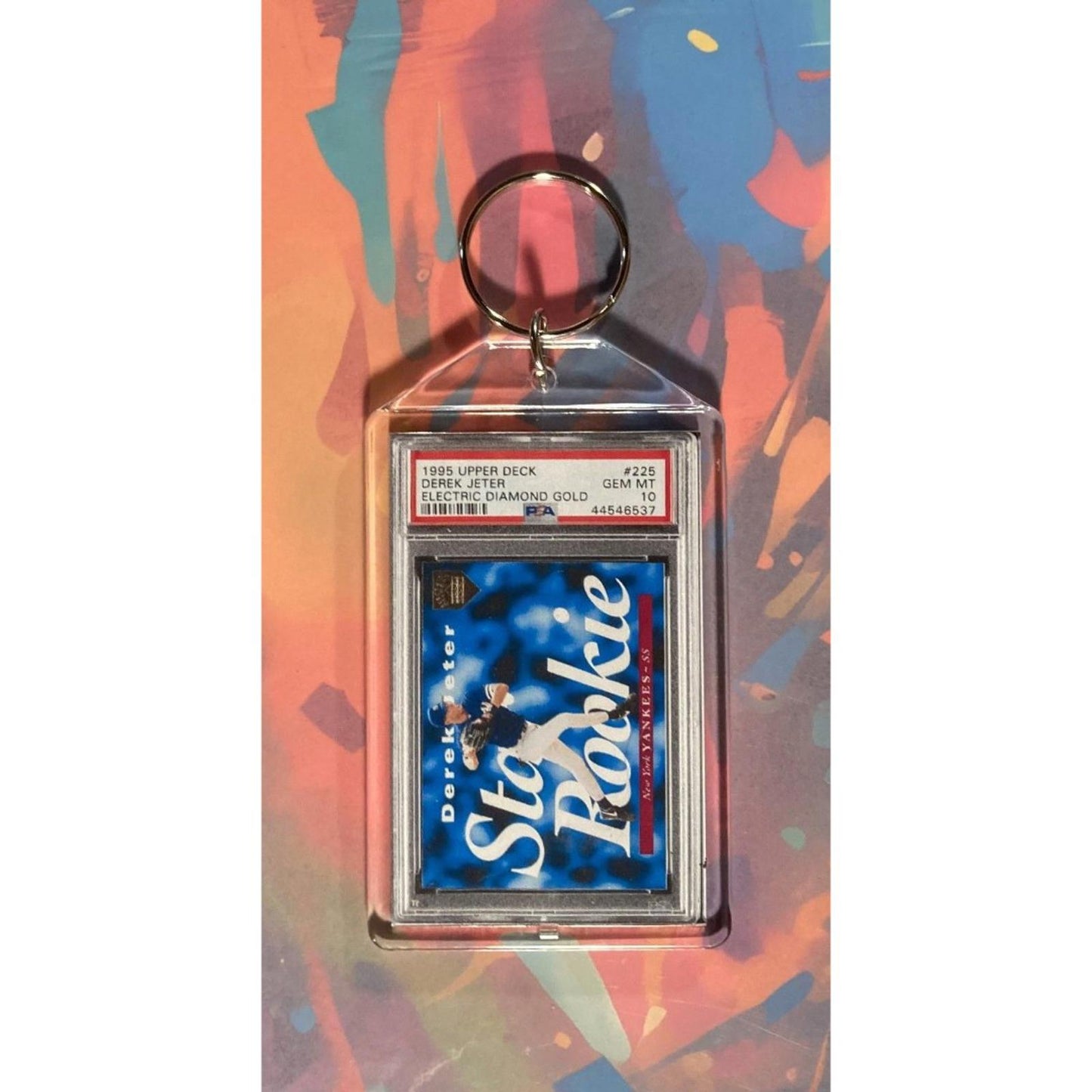 0055 Derek Jeter 1995 Upper Deck Electric Diamond Gold - Custom Novelty Keychain