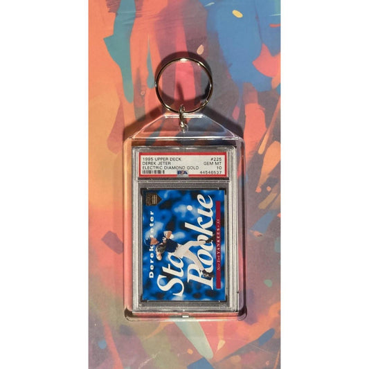 0055 Derek Jeter 1995 Upper Deck Electric Diamond Gold - Custom Novelty Keychain