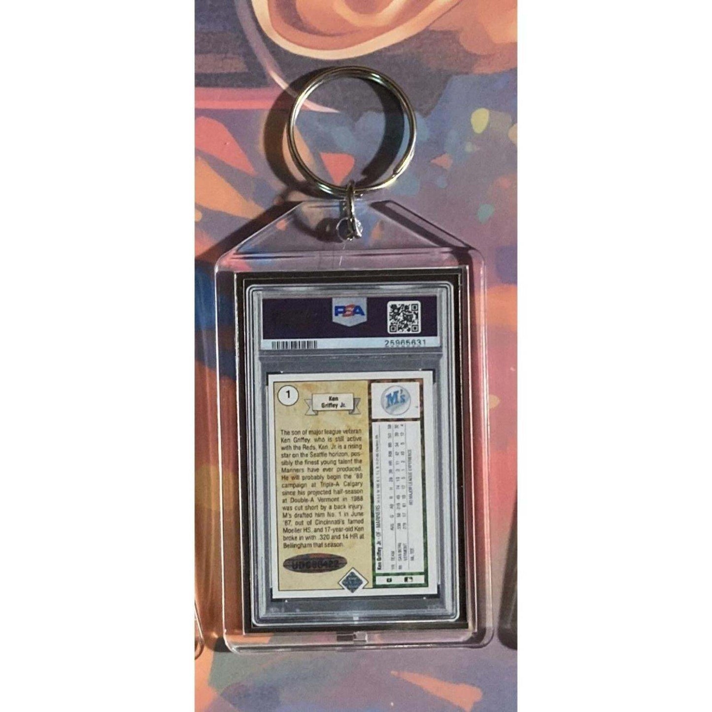 3198 Ken Griffey Jr 2009 Upper Deck Buyback-1989 UD Auto Custom Novelty Keychain BBL KYC