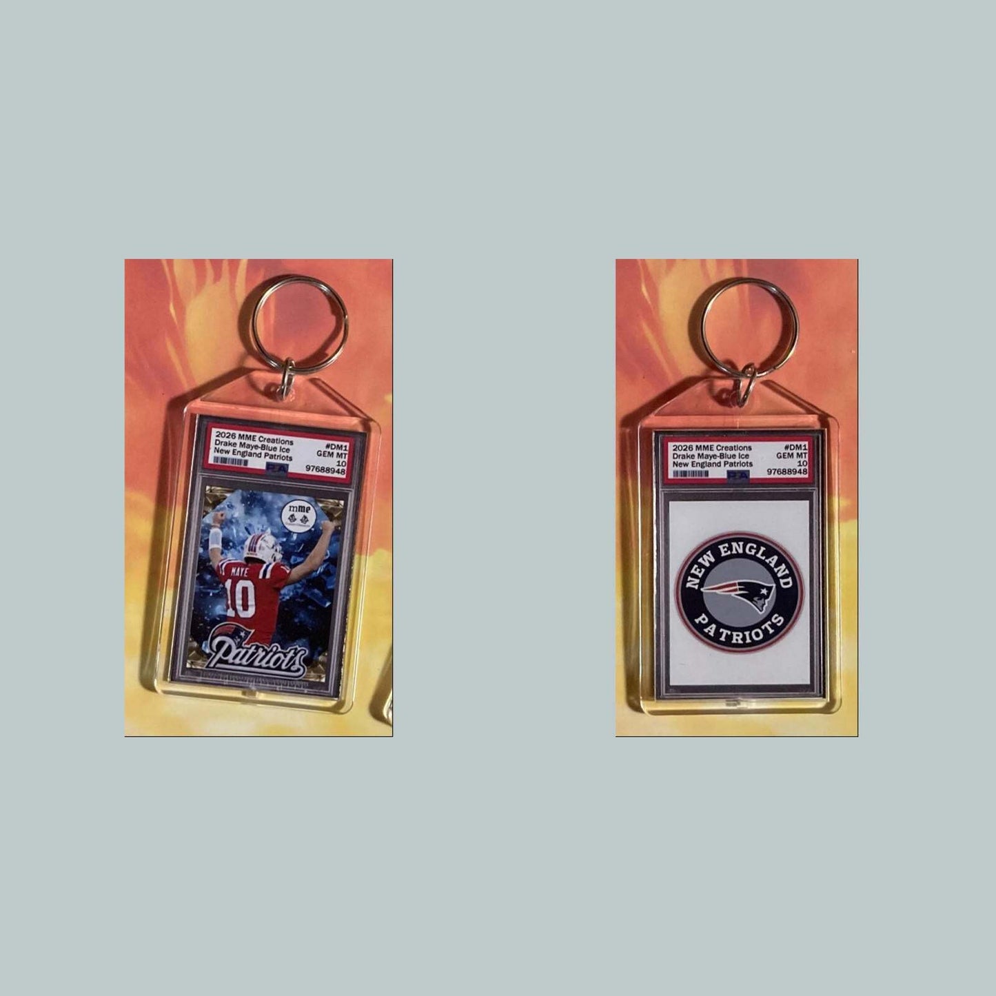 3742 Drake Maye 2026 Mockup Custom Hand Made Keychain FBL