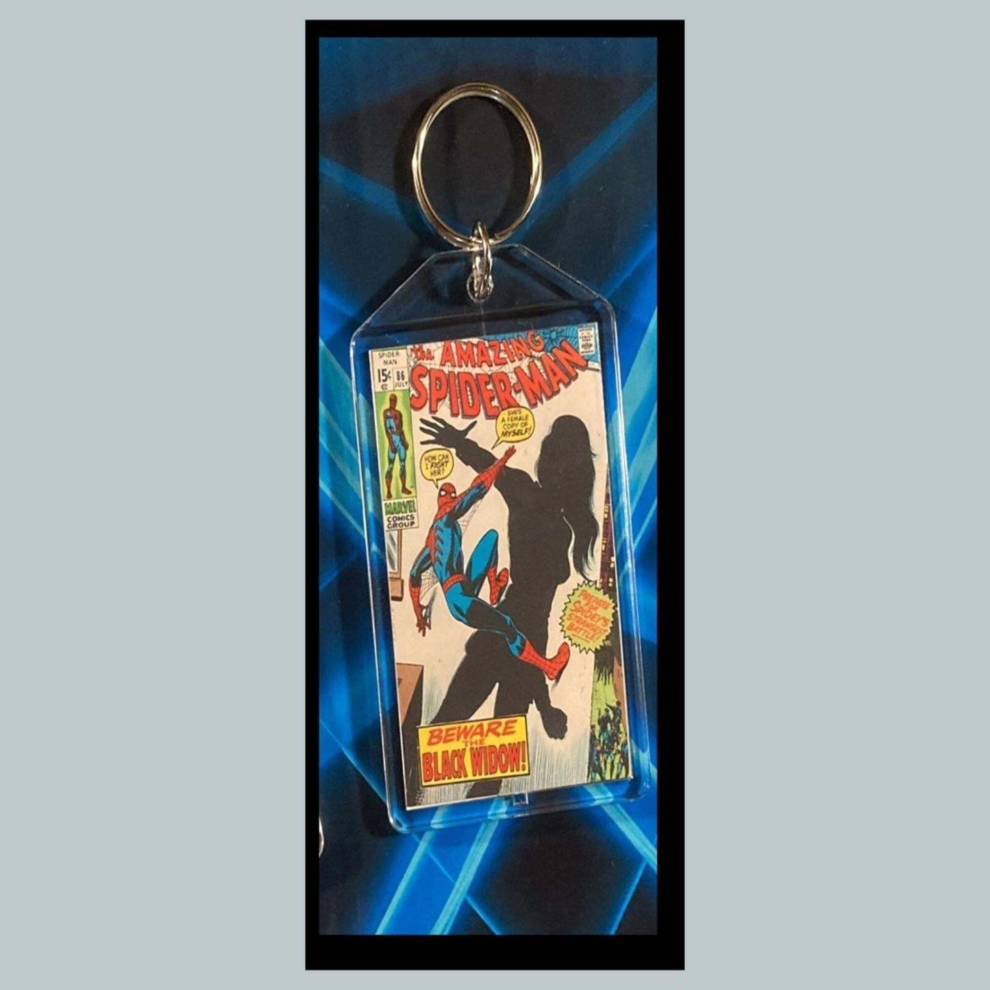 3400 Spider Man July 1970 Classic  Black Widow Custom Novelty Keychain CMC