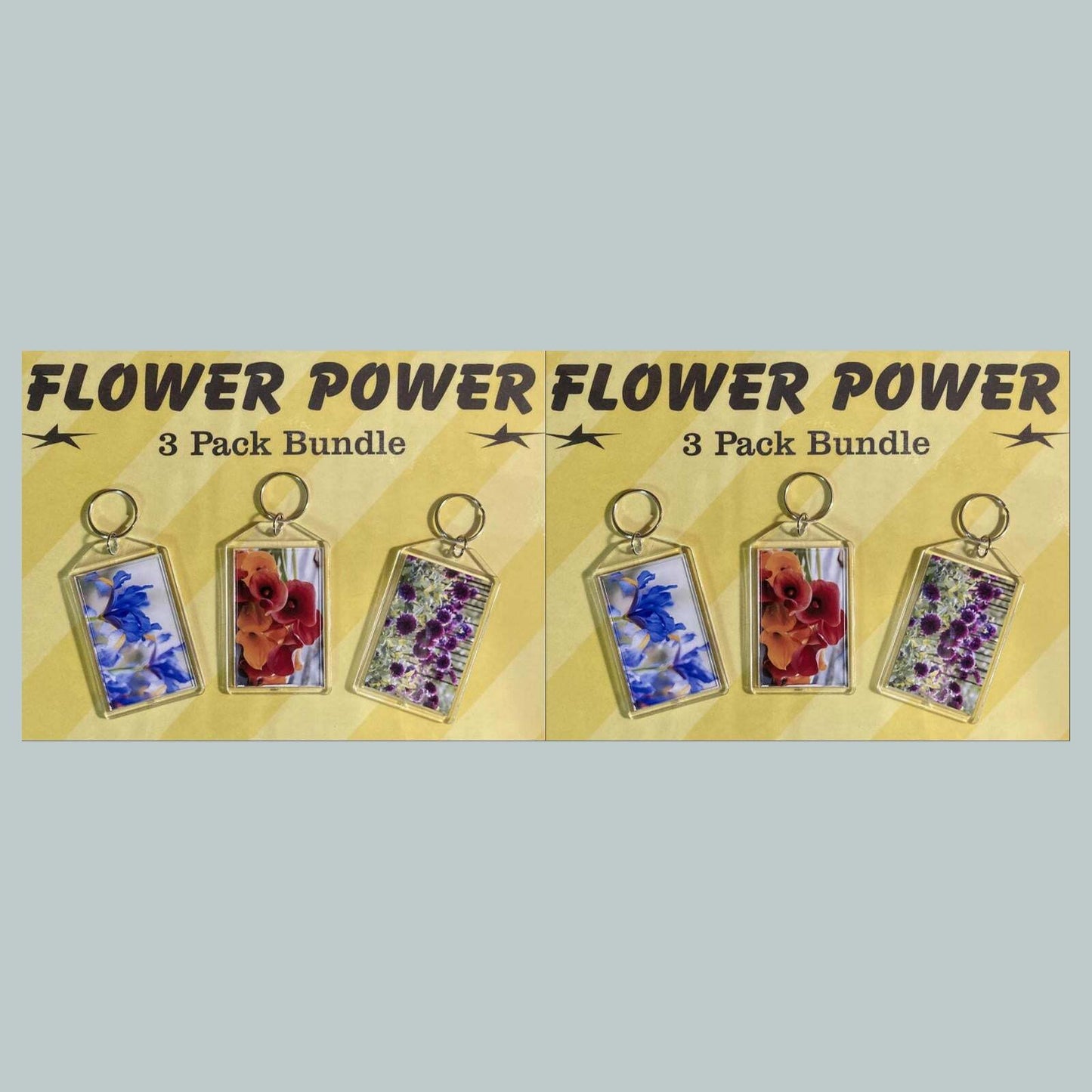 3686B Threefer Bundle Dutch Iris/Calla Lily/Dahlia Acrylic Keychain Flower Lover MSC KYC