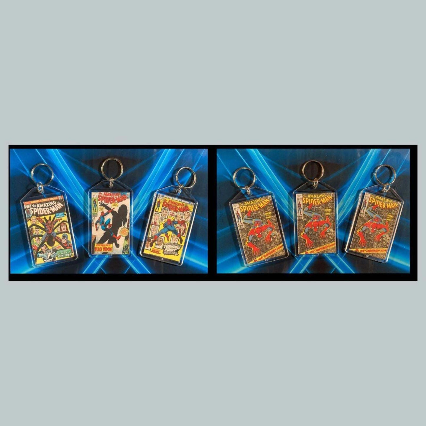 3402B Spider Man Classic  3 Pack Bundle -3 Diff Custom Novelty Keychains CMC