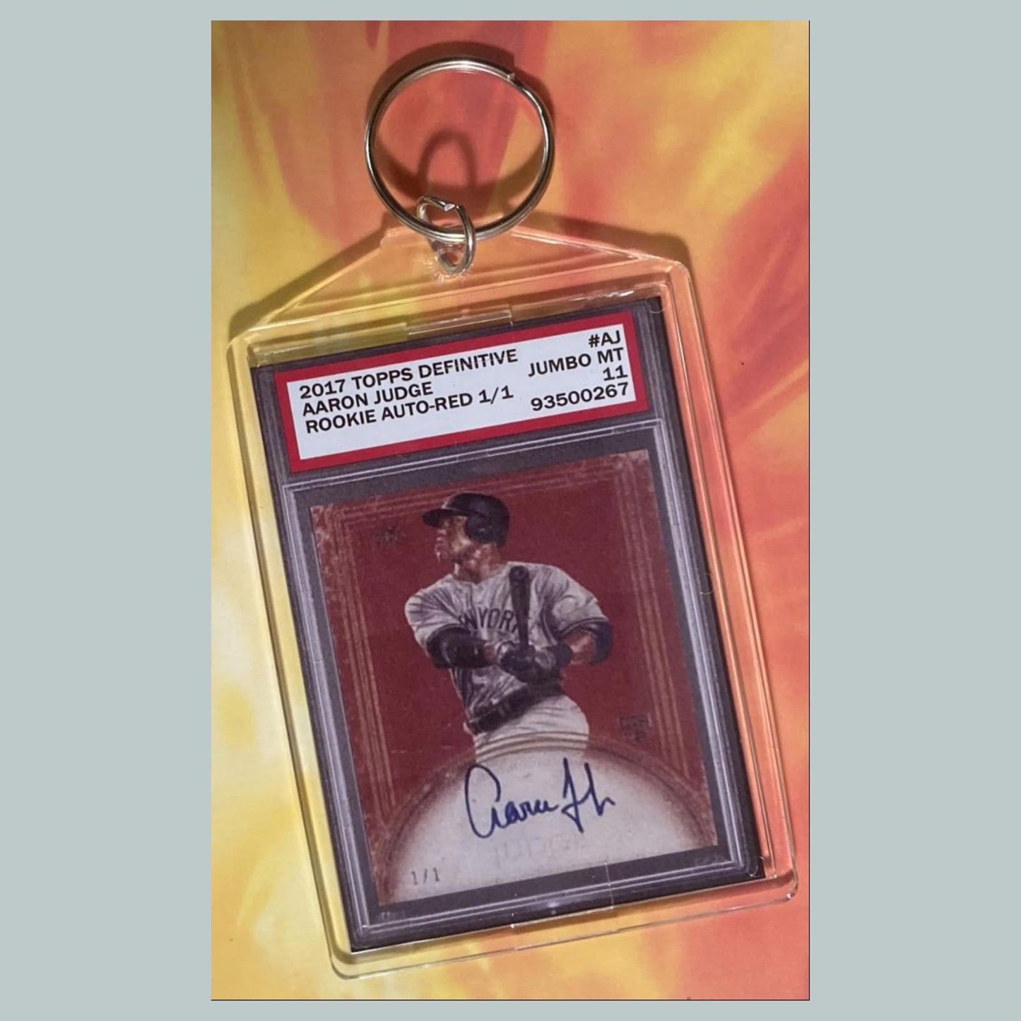 0692 Aaron Judge Jumbo Keychain 2017 Topps Definitive Auto Custom Hand Made