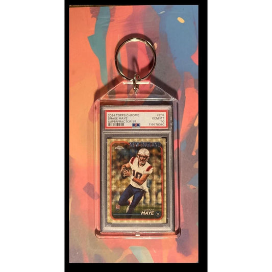 0059 Drake Maye 2024 Topps Chrome Rookie SuperFractor-Custom Keychain-Great Gift