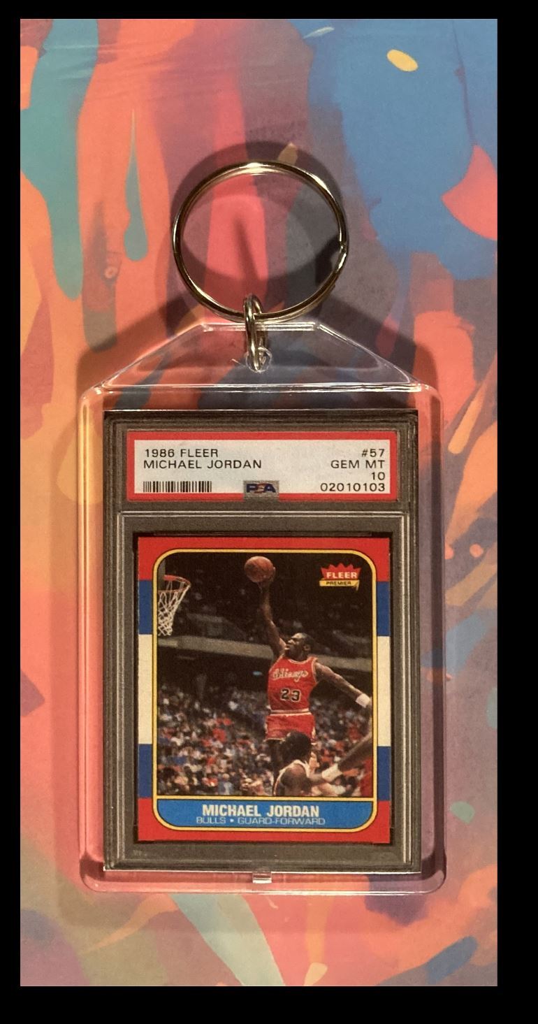 2959 Michael Jordan 1996 Fleer Rookie  Custom Made Keychain-Gift BKL