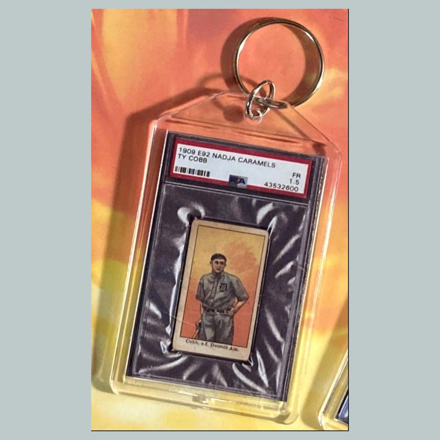 0685 Ty Cobb 1909 E92 Nadja Caramel Custom Hand Made Keychain