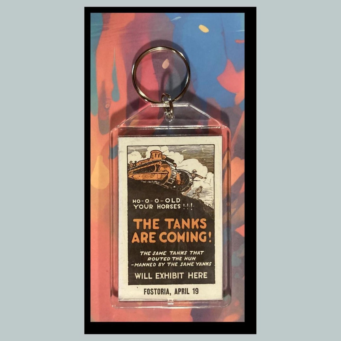 0372 Tank Ad From The 40s Custom Hand Made Keychain - Makes A Great Gift