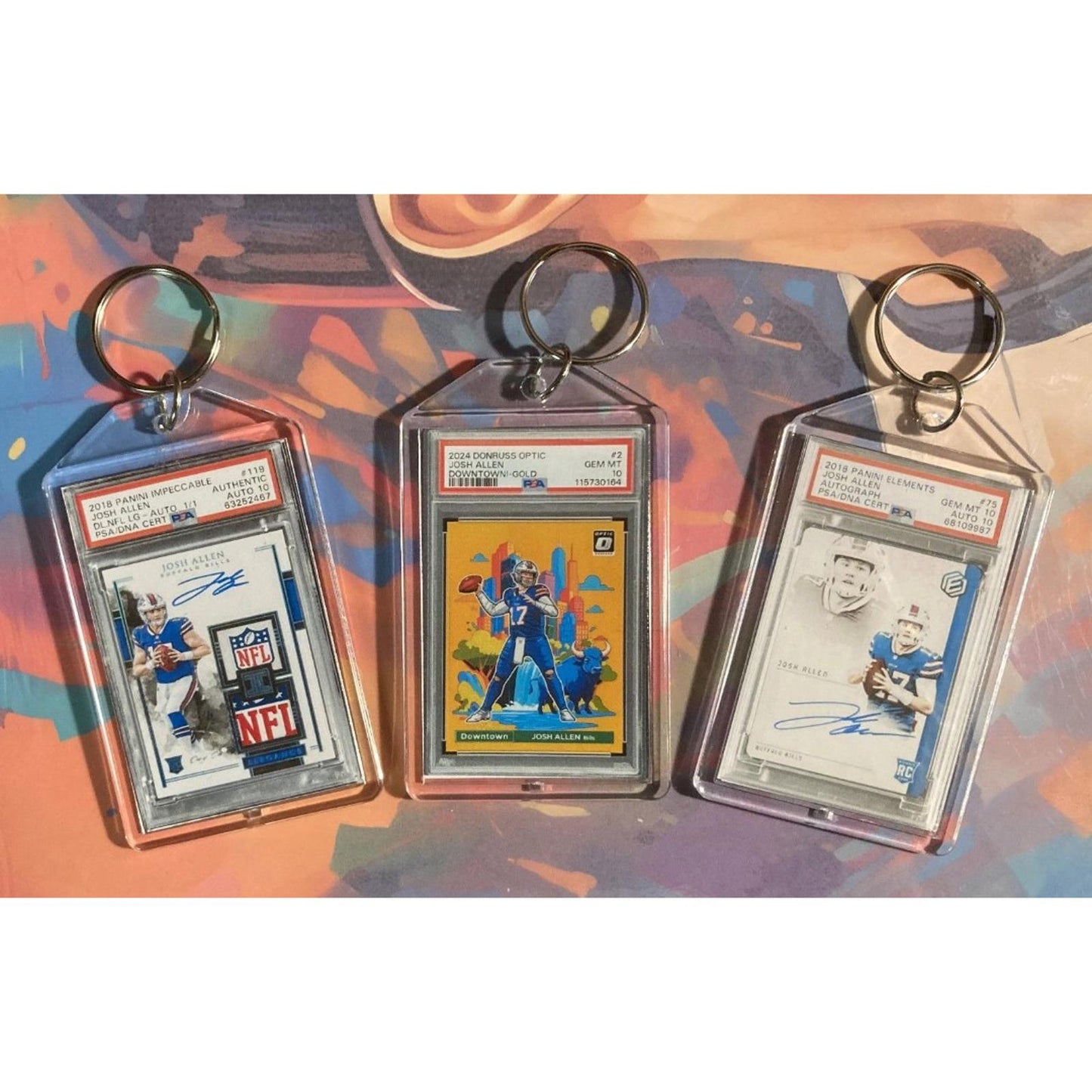 0289B Josh Allen 3 Pack Bundle - 3 Different Custom Novelty Keychains - Gift