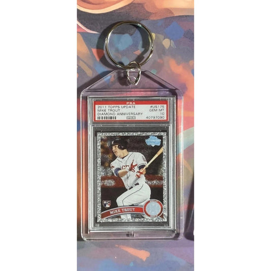 3172 Mike Trout 2011 Topps Update Diamond Anniversary Rookie Novelty Keychain BBL KYC