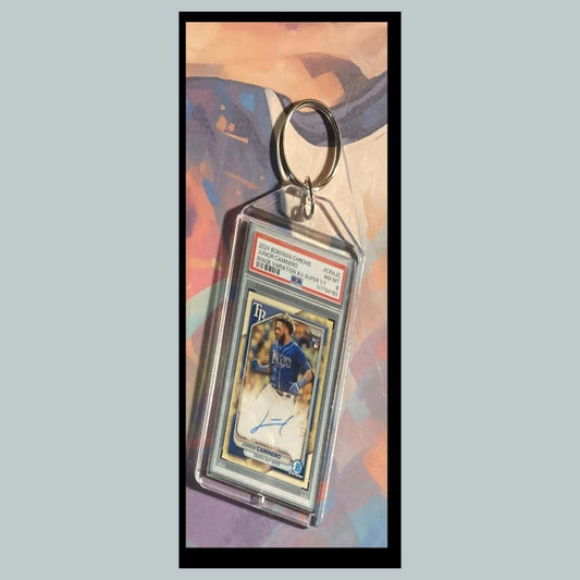 3433 Junior Caminero 2024 Chrome Image Variation SuperFractor Auto Keychain Gift BBL KYC