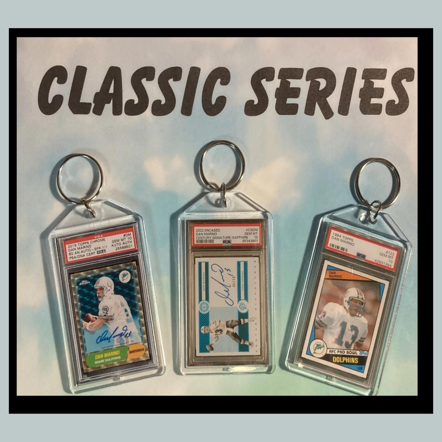 0505B Dan Marino 3 Pack Classic Bundle - 3 Different Custom Novelty Keychains