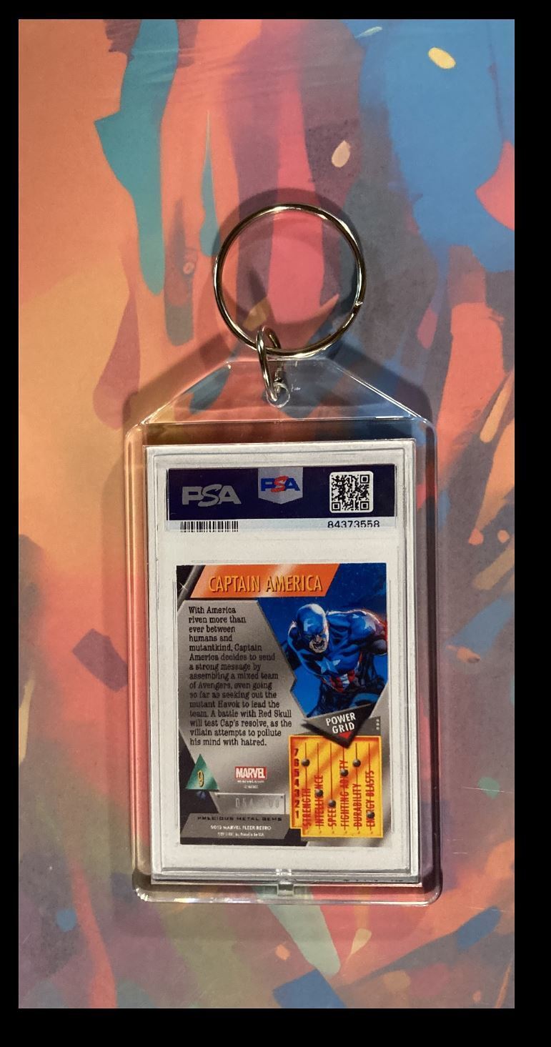 3182 Captain America 2013 Fleer Marvel Retro Precious Metal Ge Green Keychain KYC MSC