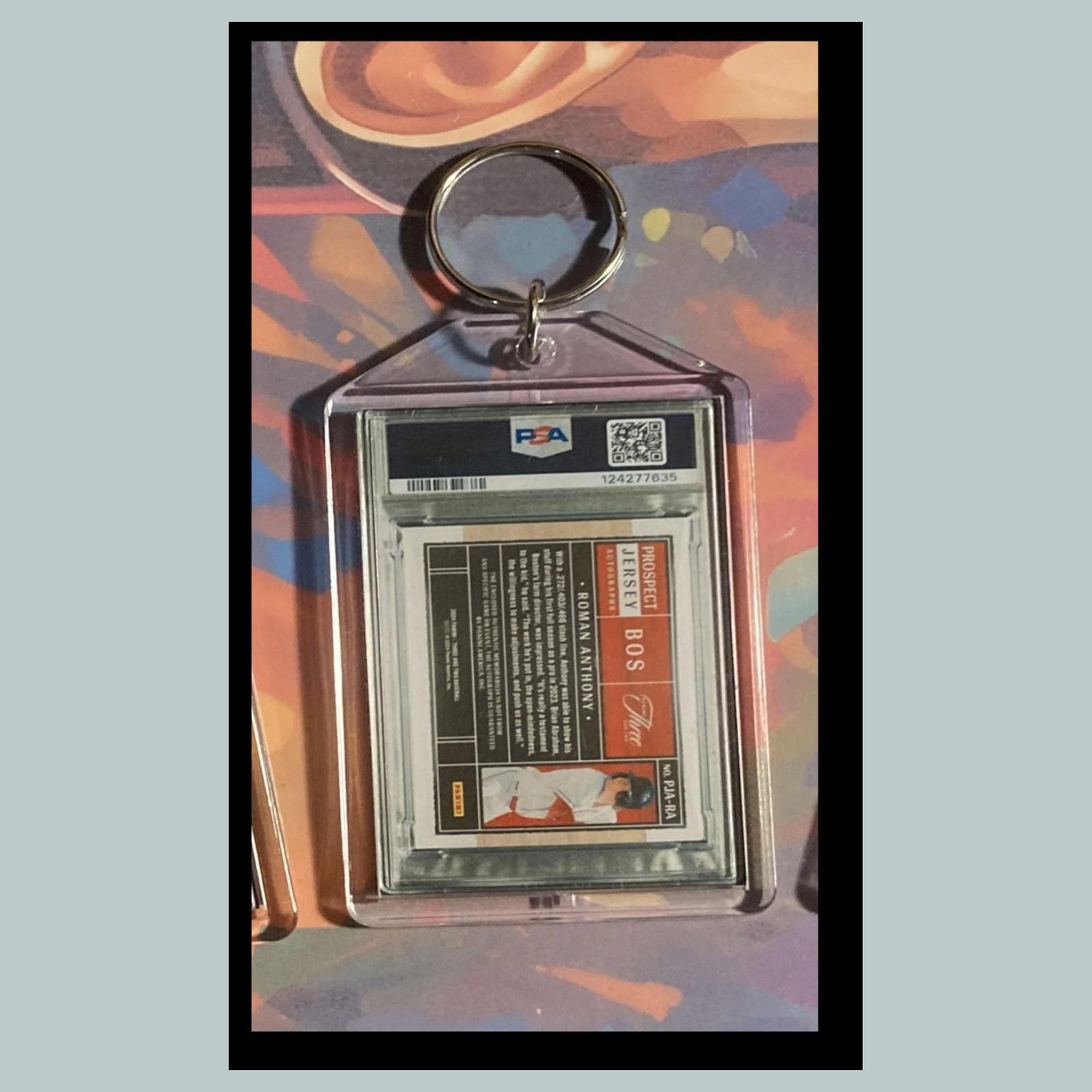 0529 Roman Anthony 2024 Panini Three and Two Patch Auto Custom Made Keychain