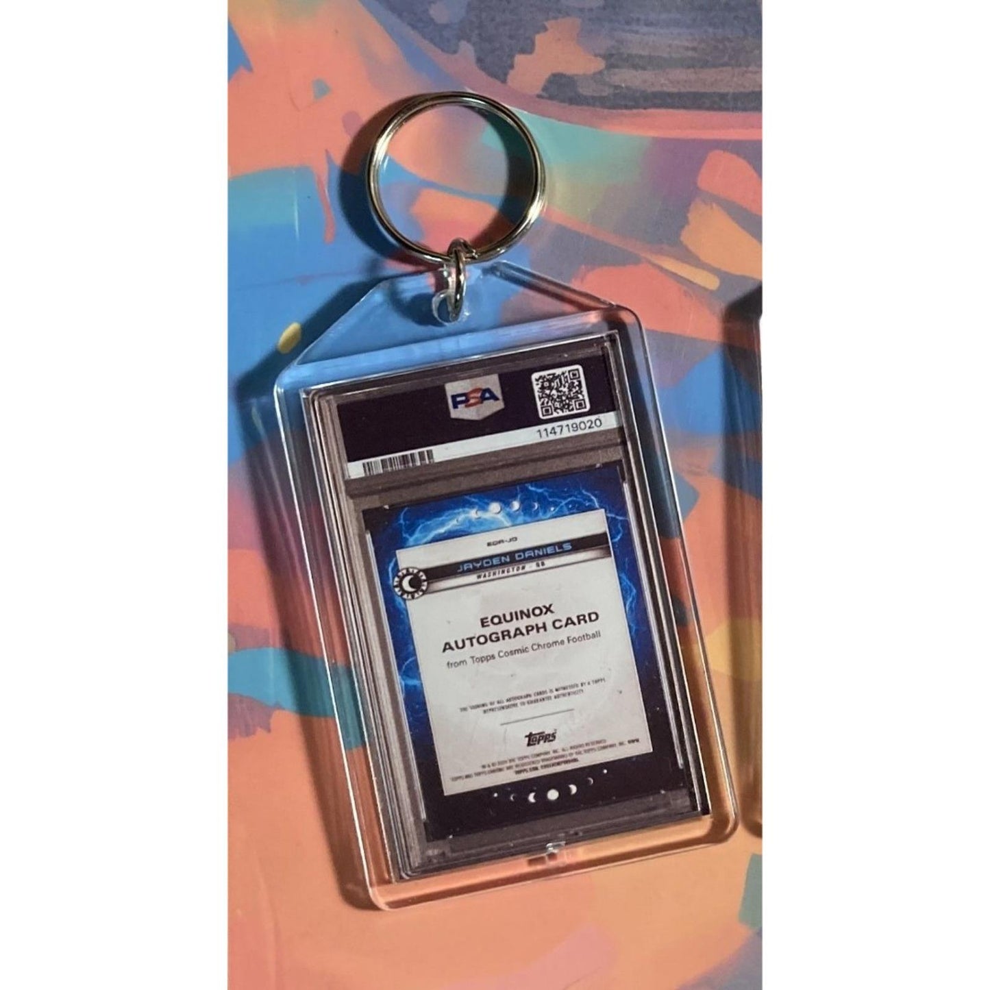 0160 Jayden Daniels 2024 Topps Cosmic Chrome Equinox Auto Novelty Keychain-Gift