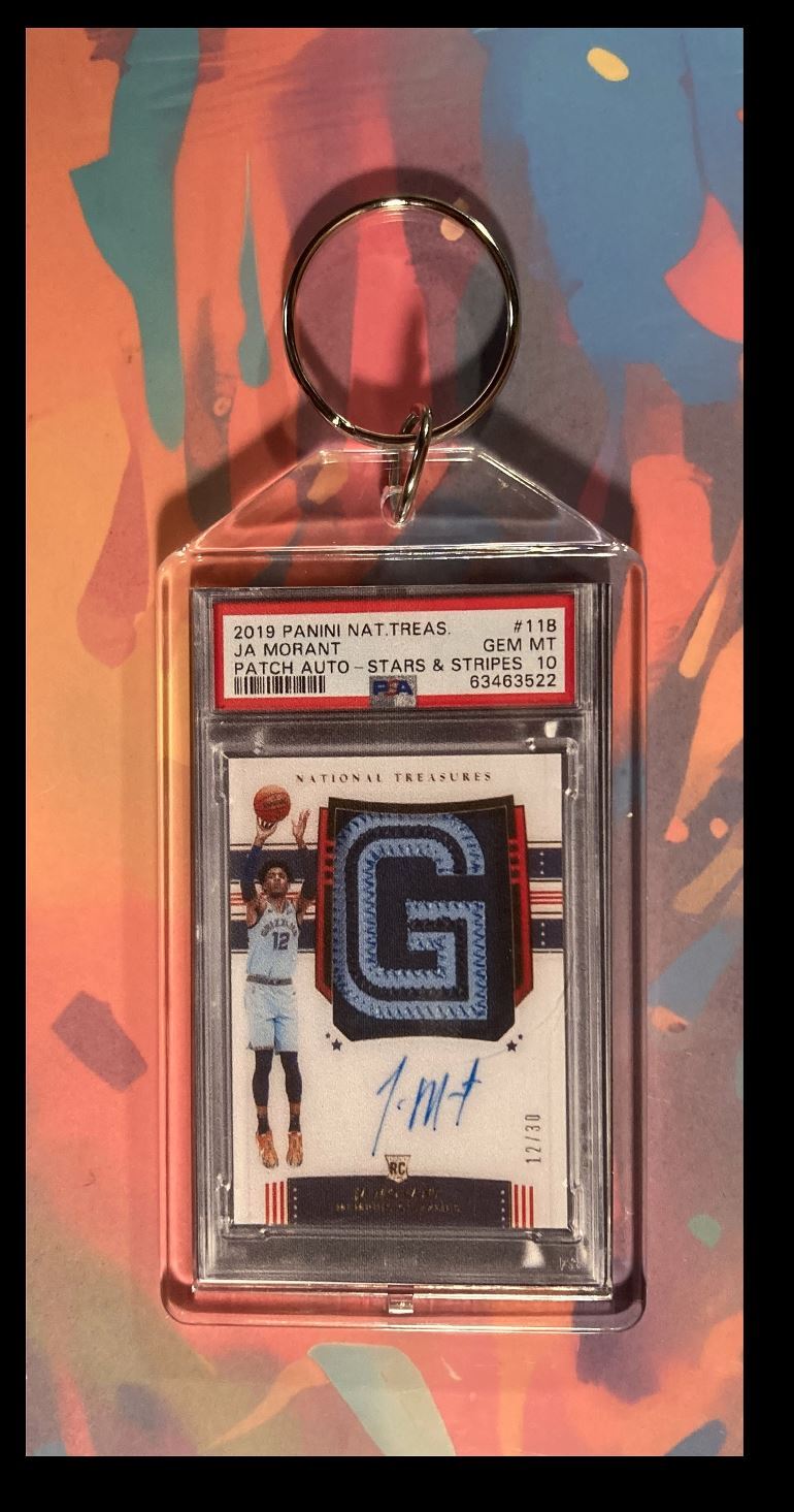 3022 Ja Morant 2019 Panini Patch Auto PSA Style - Custom Keychain - Great Gift BKL KYC