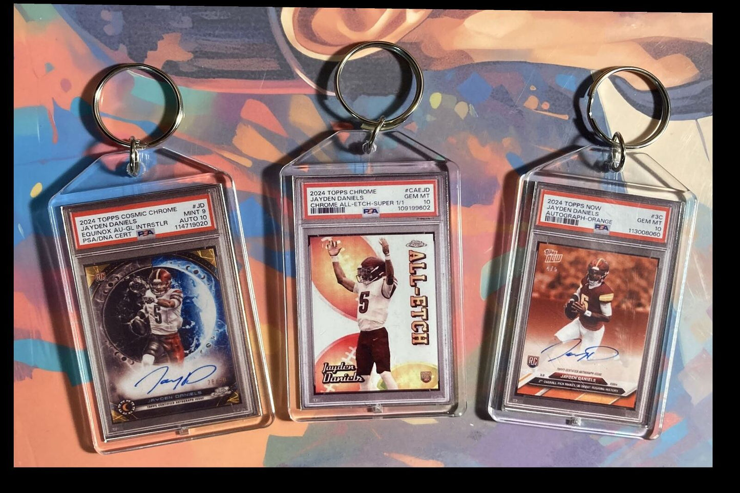 2989 Jayden Daniels 3 Pack Bundle 3 Different Custom Novelty Keychains FBL