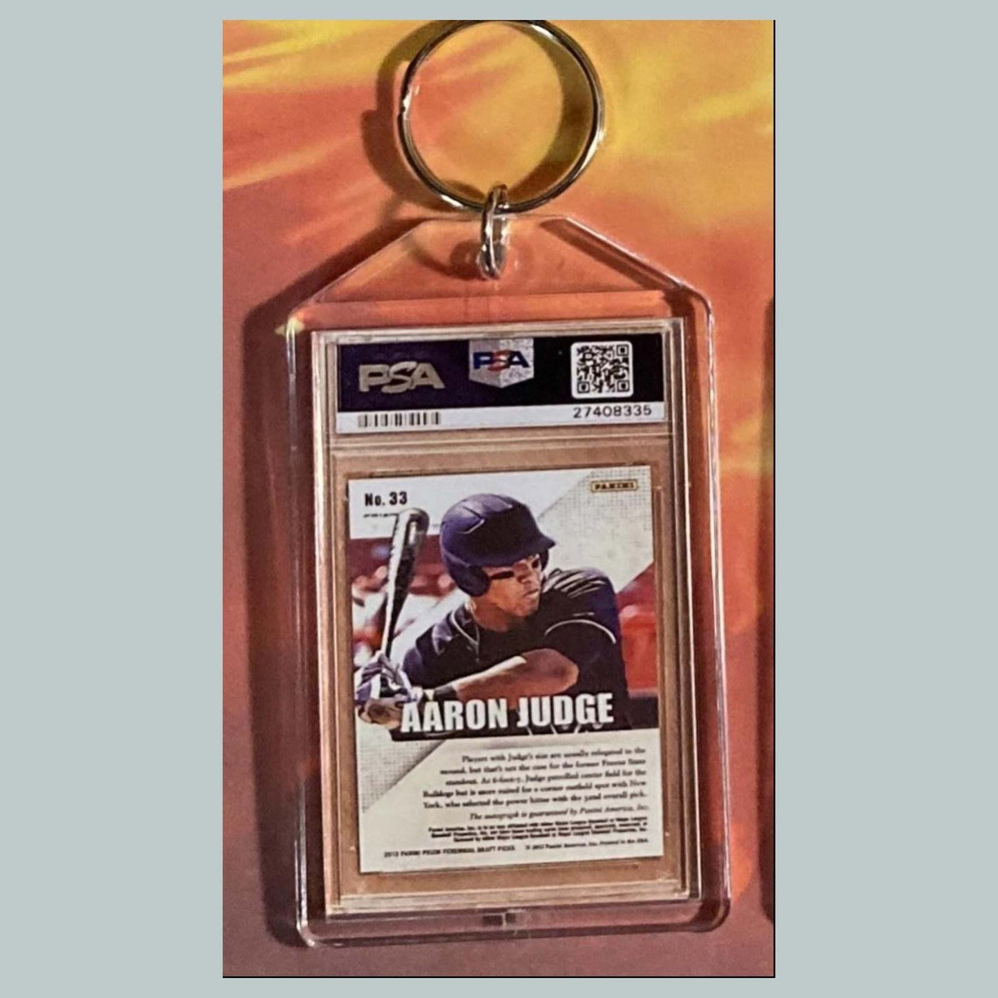3592 Aaron Judge 2013 Panini Prizm Draft Picks Auto Custom Made Keychain BBL KYC