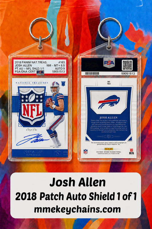 0003 Josh Allen 2018 Patch Auto Shield 1 of 1 Novelty Keychain FBL