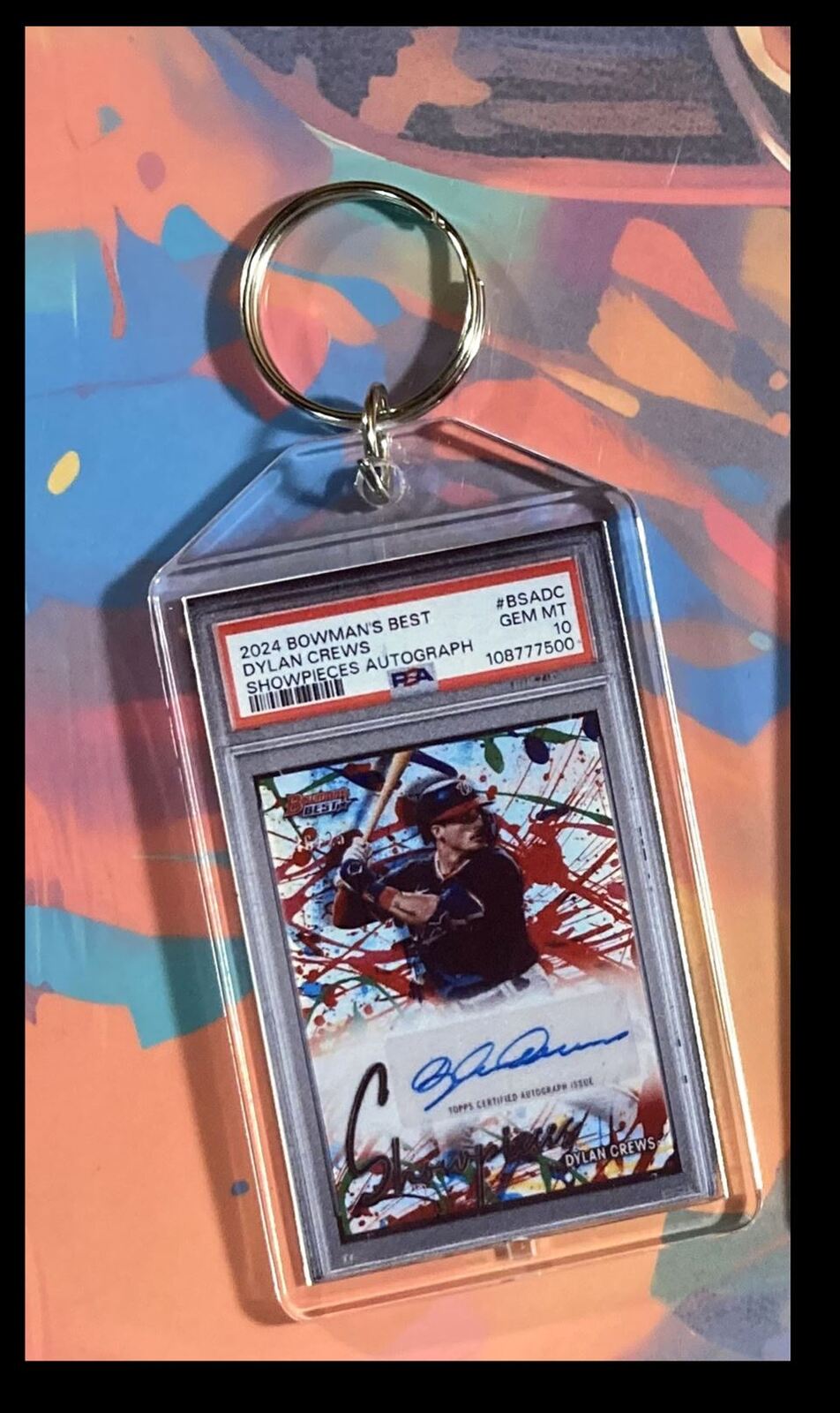 3106 Dylan Crews 2024 Bowman's Best Showpieces Auto Custom Keychain-Gift BBL KYC
