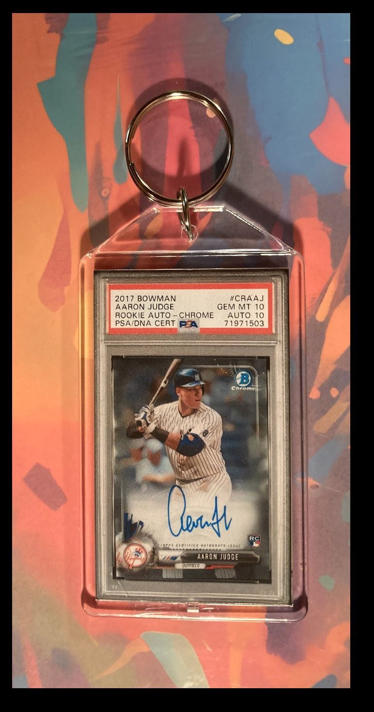 2967 Aaron Judge 2017 Bowman Chrome Auto Rookie  Keychain-Great Gift KYC BBL