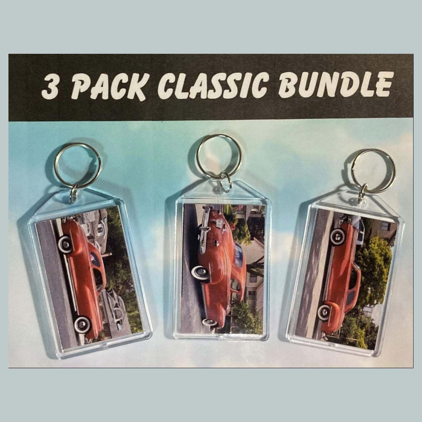 3566B Threefer Bundle 1946 Dodge D24 Club Coupe Acrylic Keychain | Vintage MSC KYC