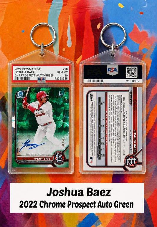 002 Joshua Baez 2022 Bowman Chrome Prospect Auto Green Keychain BBL