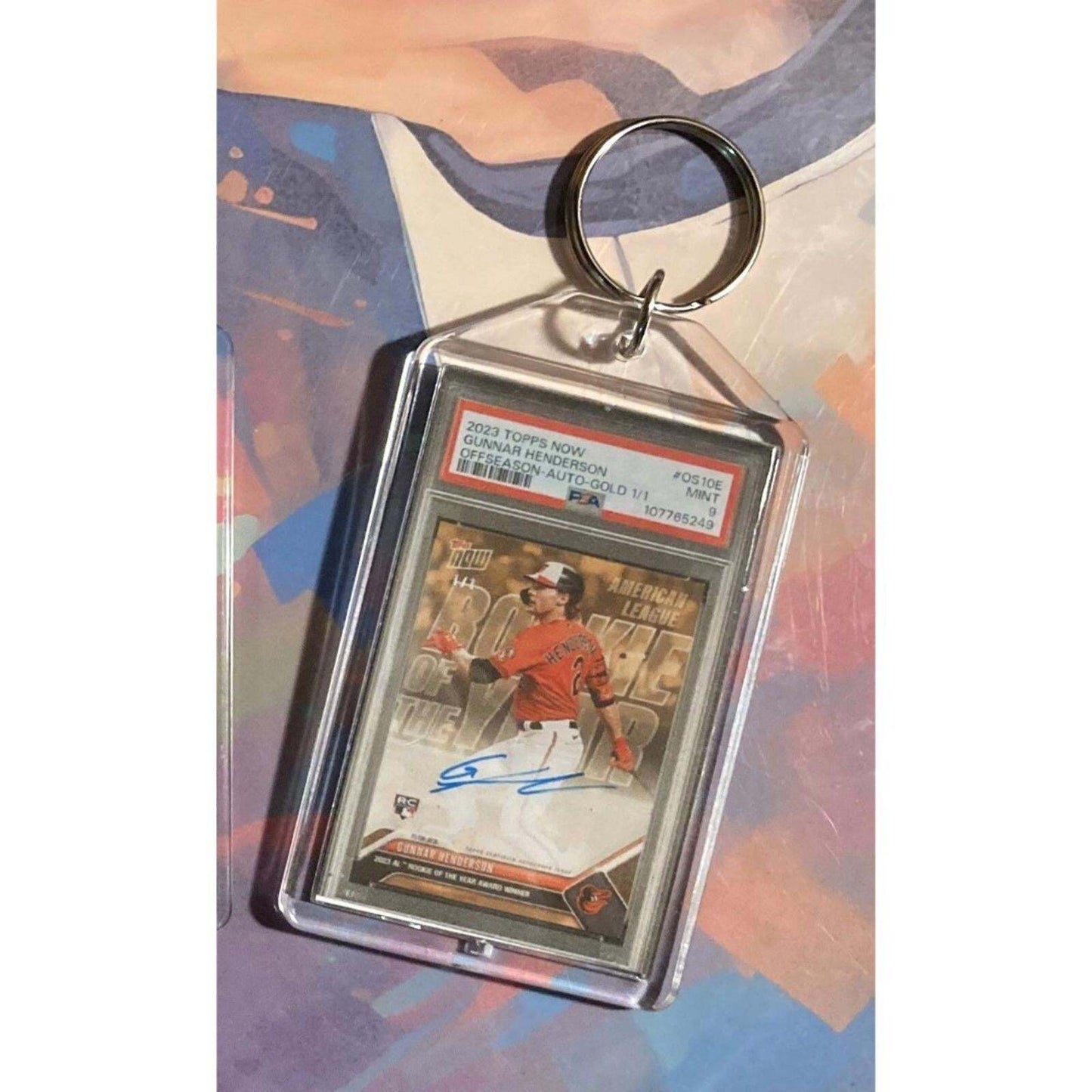 3206 Gunnar Henderson 2023 Topps Now Offseason Gold Auto Custom Novelty Keychain BBL KYC