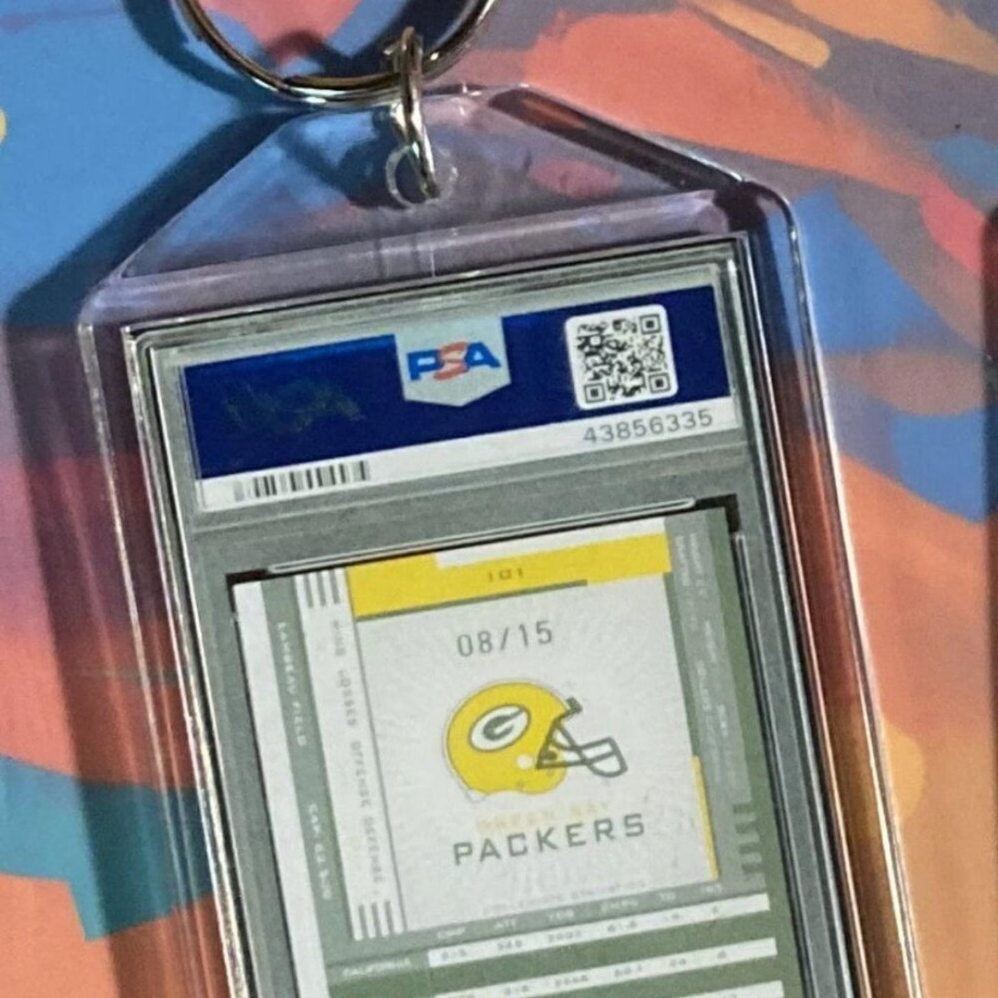 0281	Aaron Rodgers 2005 Playoff Ticket Contender Green Auto Custom Made Keychain