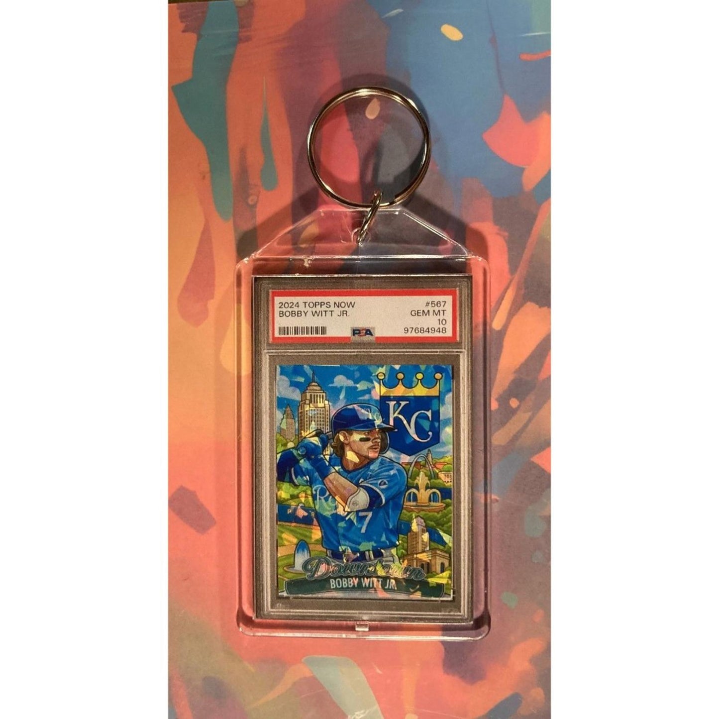 0079 Bobby Witt Jr Topps Now Fantasy Mockup Custom Made Novelty Keychain - Gift