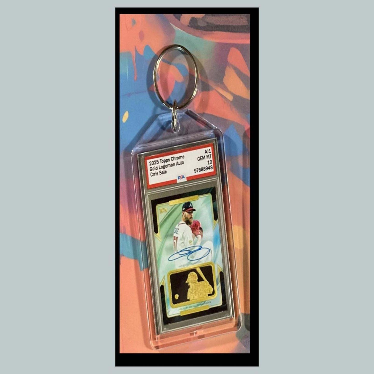 3390 Chris Sale 2025 Logoman Chrome Gold  Auto Custom Hand Made Novelty Keychain BBL KYC