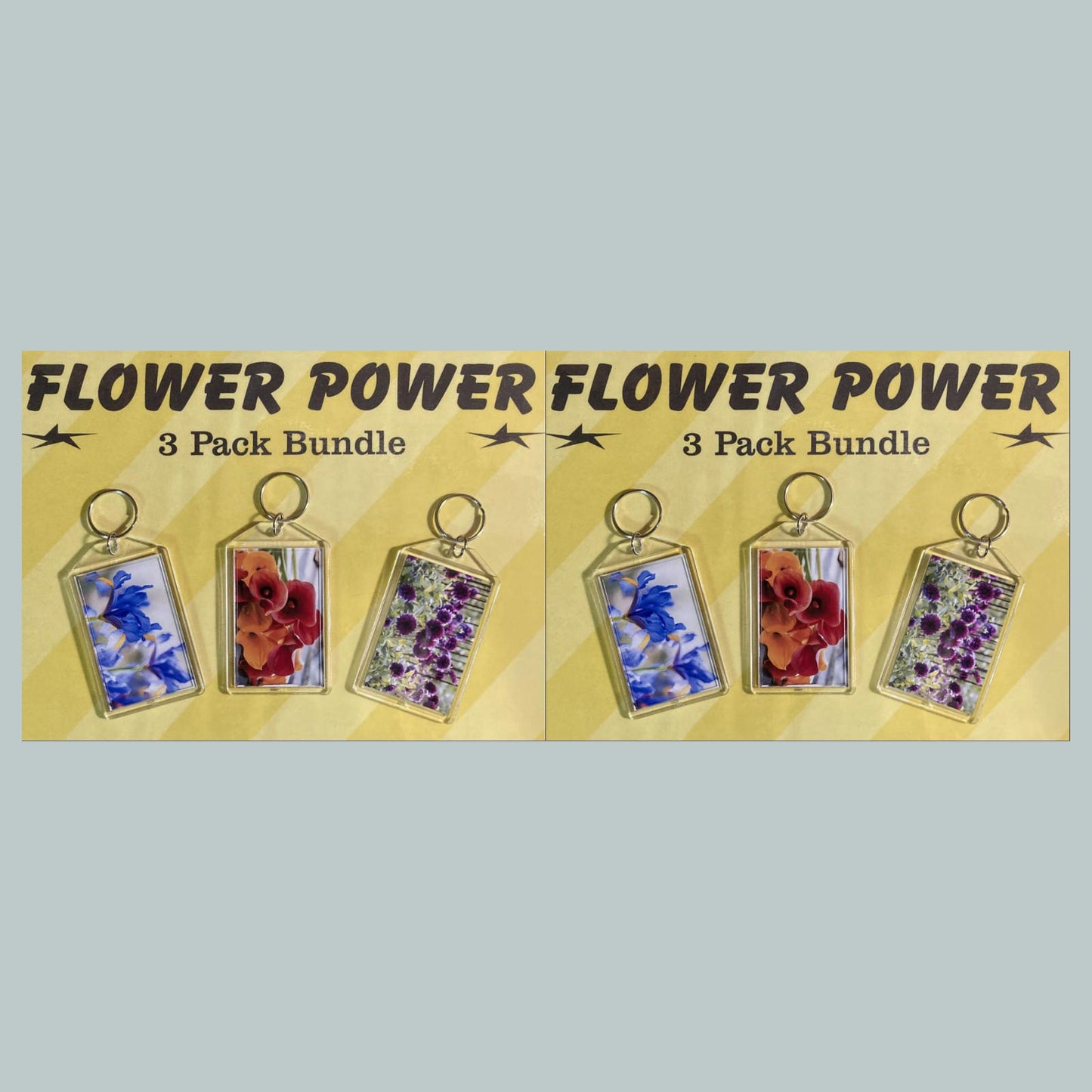 0729B Threefer Bundle Dutch Iris/Calla Lily/Dahlia Acrylic Keychain | Flower Lover Gift | Botanical Purse Charm | Backpack Accessory