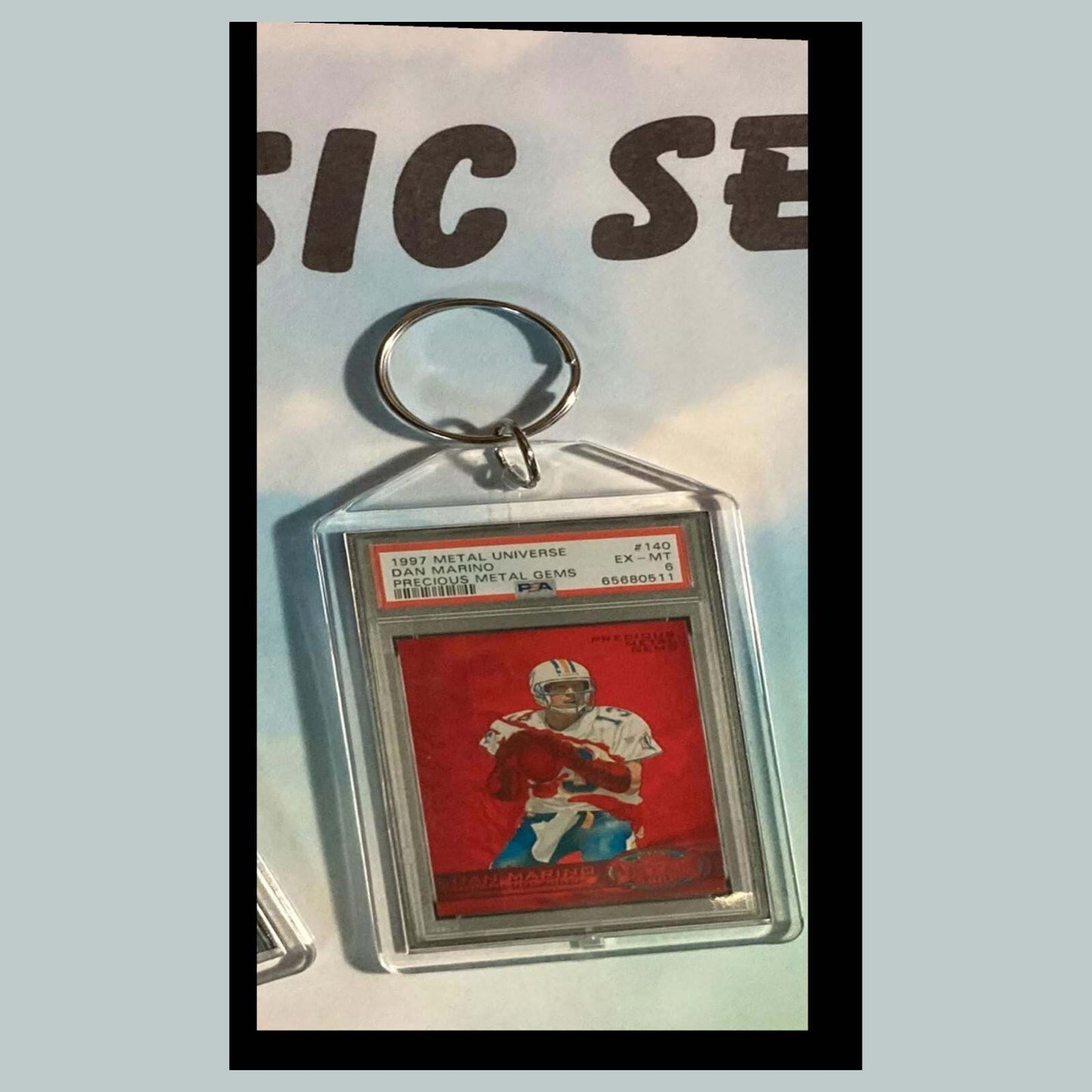 3478 Dan Marino 1997 Metal Universe Precious Metal Gems Custom Made Keychain FBL
