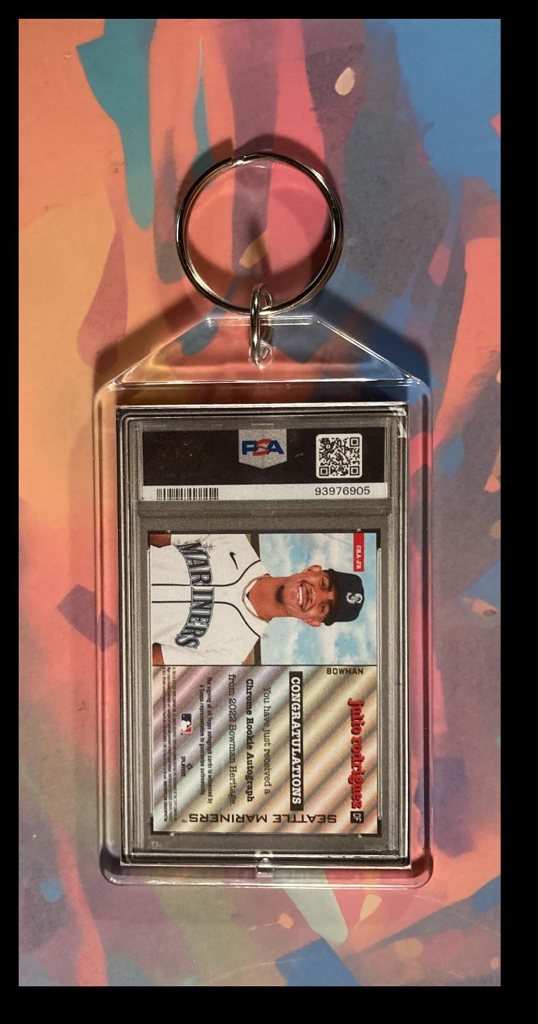 3024 Julio Rodriguez 2022 Bowman Heritage Auto Keychain-A Great Gift BBL KYC